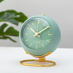 Analog Alarm Clock | Vintage Metal Housing | Silent Movement & Night Light