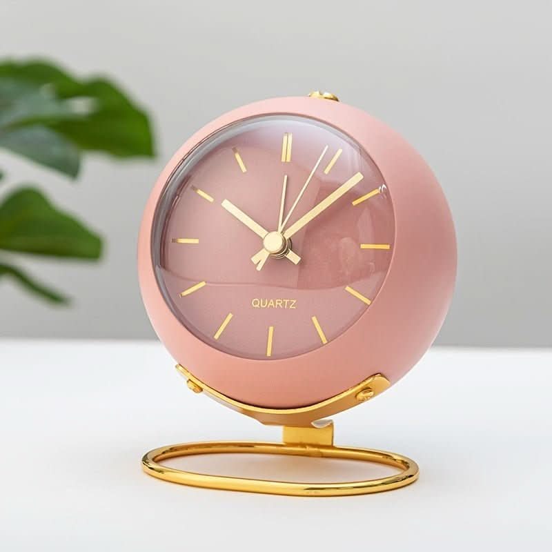 Analog Alarm Clock | Vintage Metal Housing | Silent Movement & Night Light