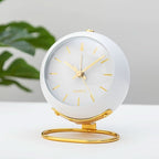 Analog Alarm Clock | Vintage Metal Housing | Silent Movement & Night Light