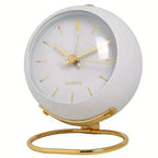Analog Alarm Clock | Vintage Metal Housing | Silent Movement & Night Light