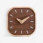 Desk Analog Clock | Square Wood Casing | Silent Movement