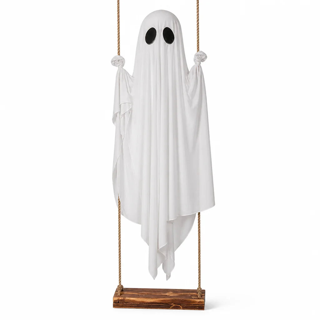 Animated Ghost Decoration | Remote-Controlled Dimmable Warm Light & Timer