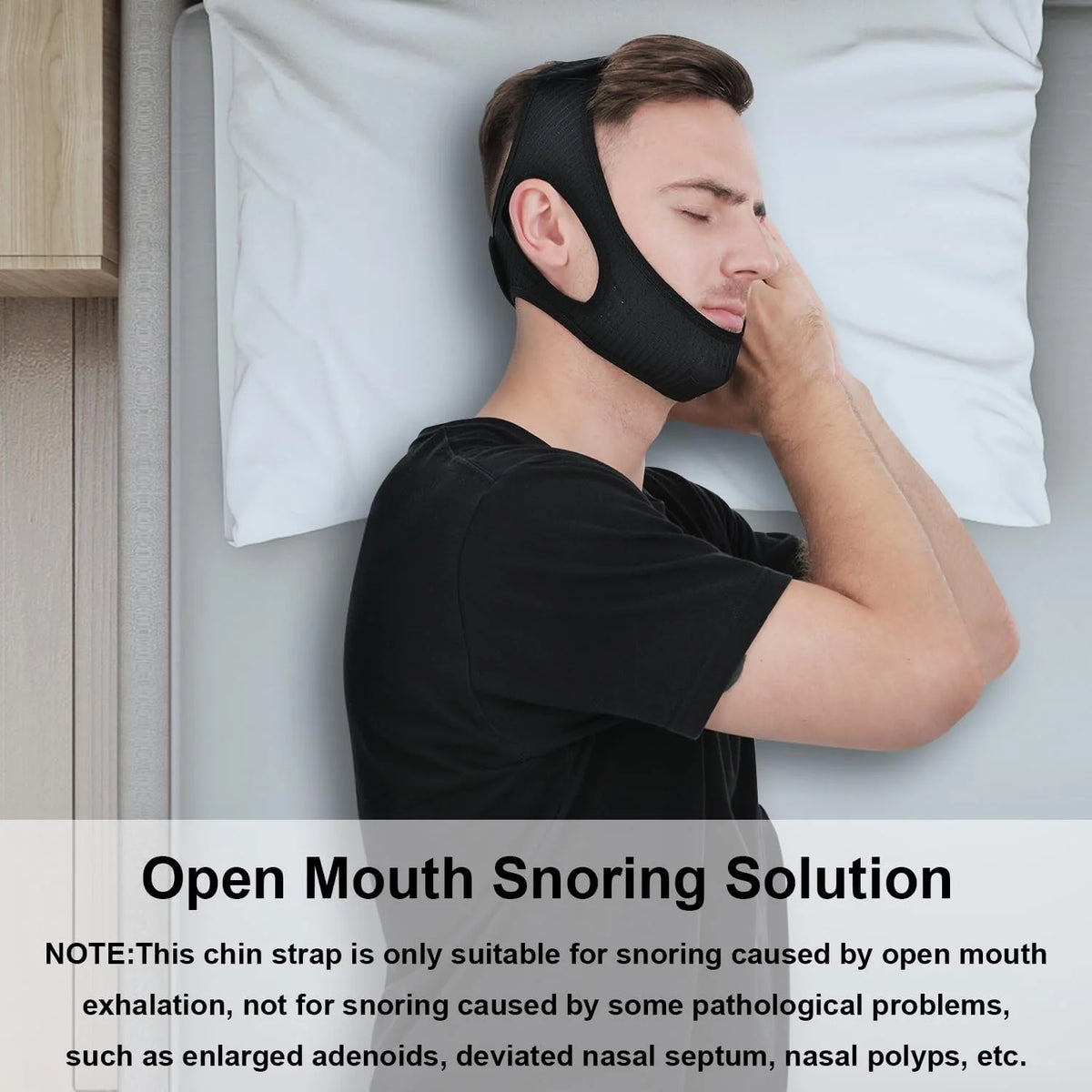 Anti-Snoring Chin Strap | Breathable Double-Layer & Adjustable Velcro | For Sleep Apnea