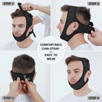 Anti-Snoring Chin Strap | Breathable Double-Layer & Adjustable Velcro | For Sleep Apnea