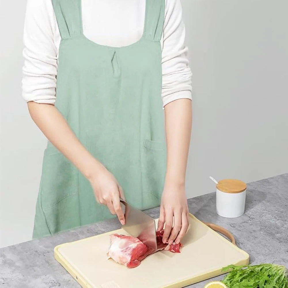 Apron Dress | Cross-Back Relaxed Fit & Front Pockets
