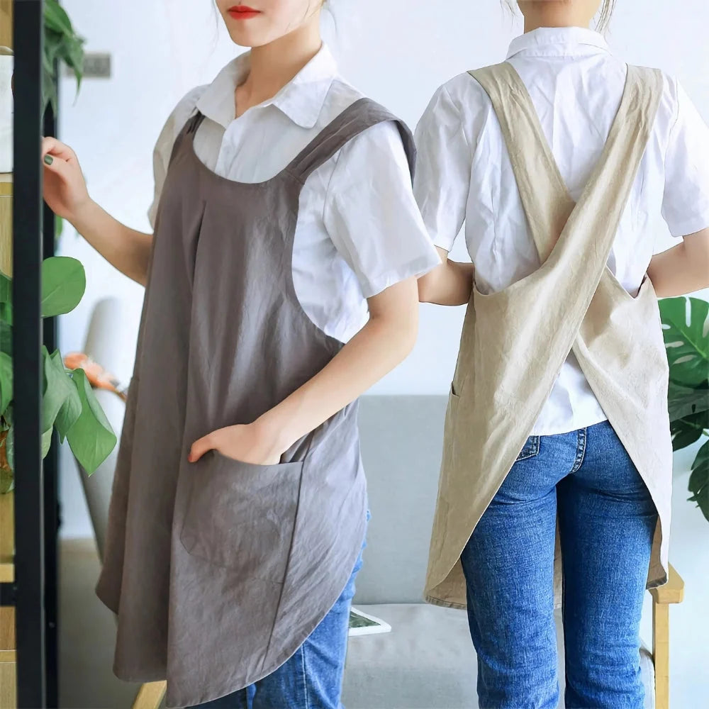 Apron Dress | Cross-Back & Spacious Pockets