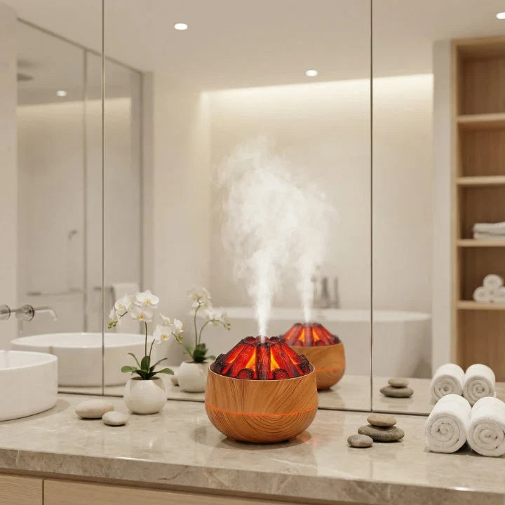 Aroma Diffuser | Flame-Like Light & USB-Powered | 130 ml Tank