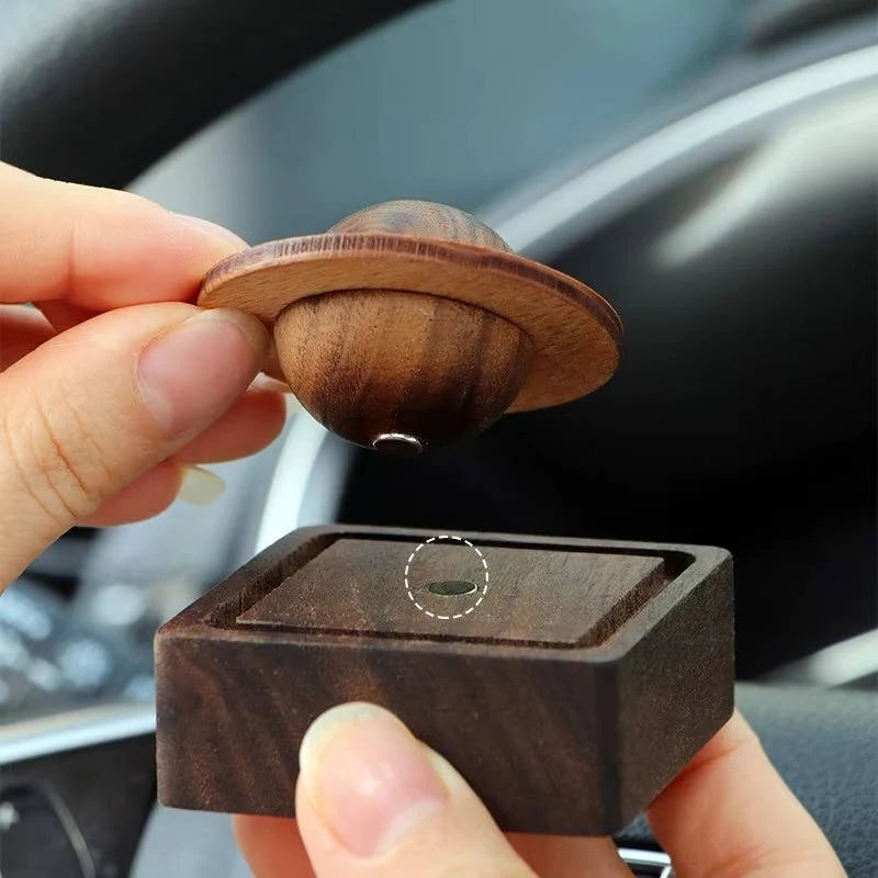 Aroma Diffuser | Orbit-Carved Wood & Magnetic Base | No Power Needed