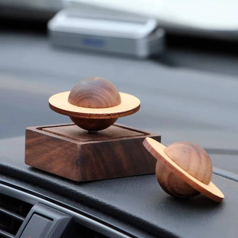 Aroma Diffuser | Orbit-Carved Wood & Magnetic Base | No Power Needed