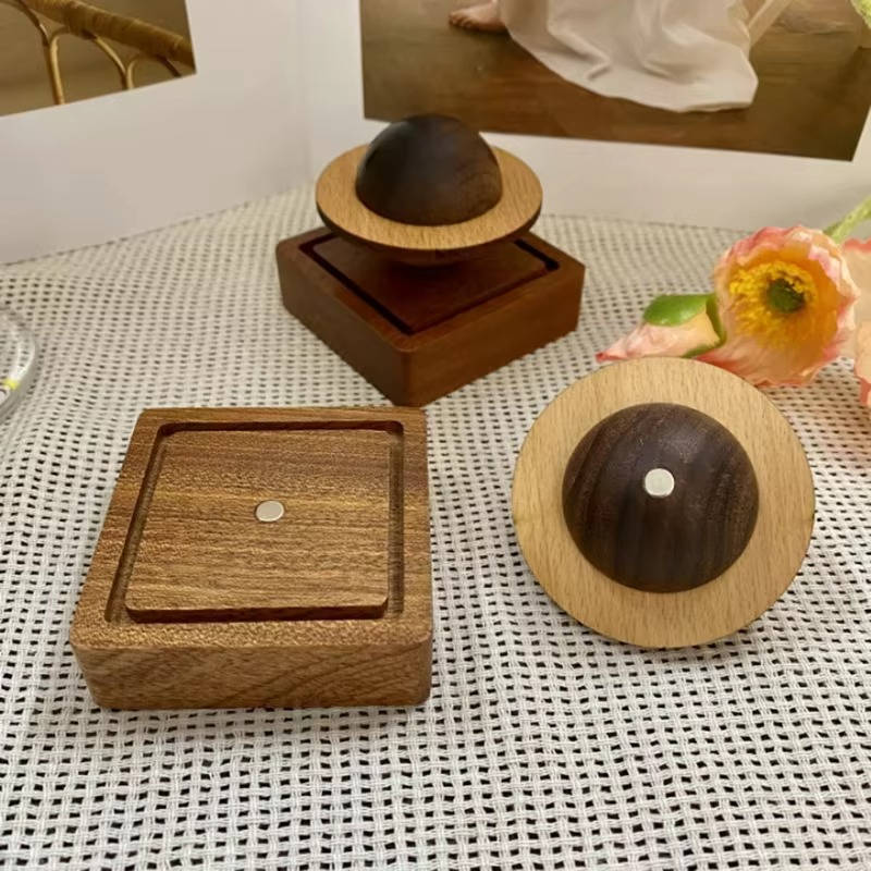Aroma Diffuser | Orbit-Carved Wood & Magnetic Base | No Power Needed