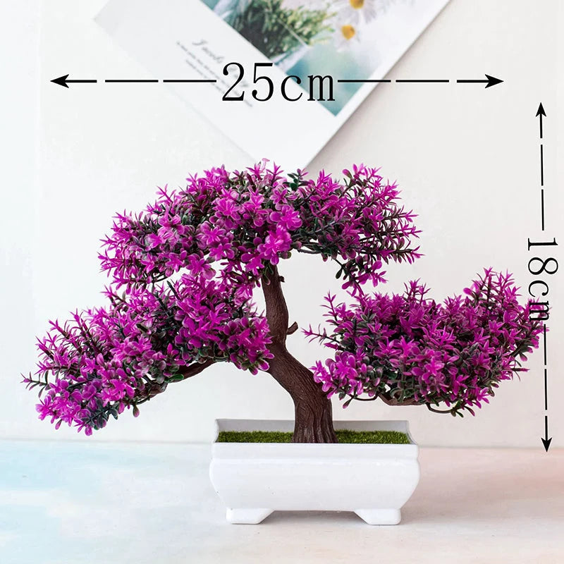 Artificial Bonsai Tree | Realistic Layered Foliage | Includes Pot, 25 cm