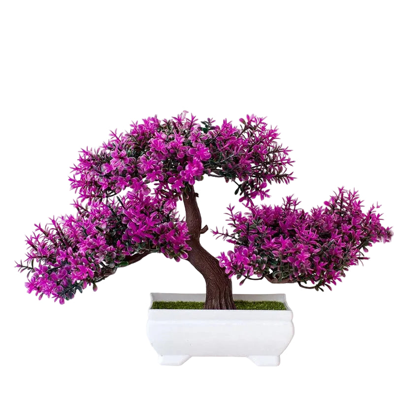 Artificial Bonsai Tree | Realistic Layered Foliage | Includes Pot, 25 cm