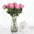 Artificial Rose Stems | Silk-Look Flannel Petals & Flexible Stem | Set of 10