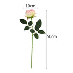 Artificial Rose Stems | Silk-Look Flannel Petals & Flexible Stem | Set of 10