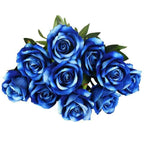 Artificial Rose Stems | Silk-Look Flannel Petals & Flexible Stem | Set of 10