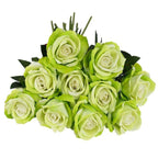 Artificial Rose Stems | Silk-Look Flannel Petals & Flexible Stem | Set of 10