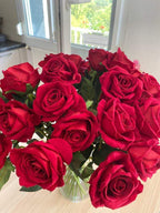 Artificial Rose Stems | Silk-Look Flannel Petals & Flexible Stem | Set of 10