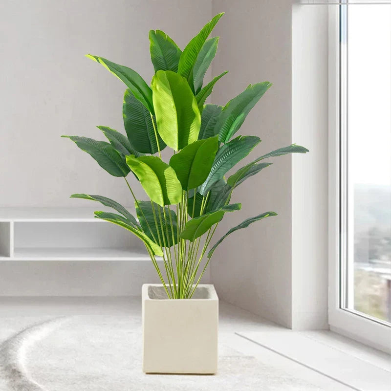 Artificial Tropical Plant | Realistic Large-Leaf & Resin | Indoor & Outdoor