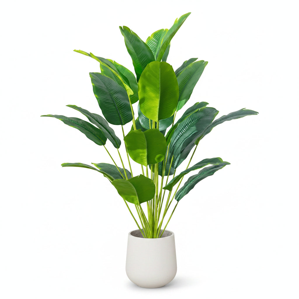 Artificial Tropical Plant | Realistic Large-Leaf & Resin | Indoor & Outdoor