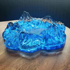 Ashtray | Crystal Glass & Glacier Pattern | 18 x 6 cm