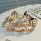 Ashtray | Crystal Glass & Glacier Pattern | 18 x 6 cm