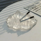 Ashtray | Crystal Glass & Glacier Pattern | 18 x 6 cm