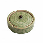 Ashtray | Handcrafted Glazed Ceramic & Natural Wood Lid
