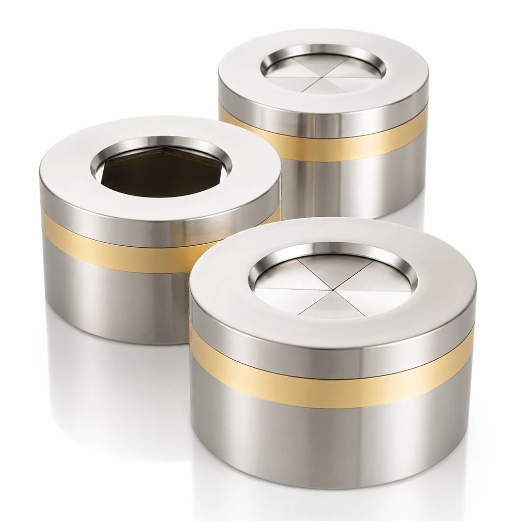Ashtray | Stainless Steel Swivel Lid & Leak-Proof Base