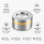 Ashtray | Stainless Steel Swivel Lid & Leak-Proof Base