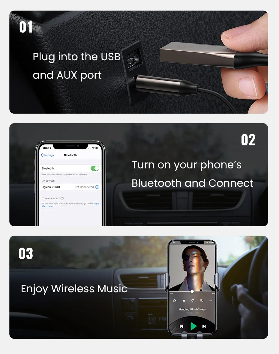 Aux Adapter | Bluetooth 5.3 & Hands-Free Calling