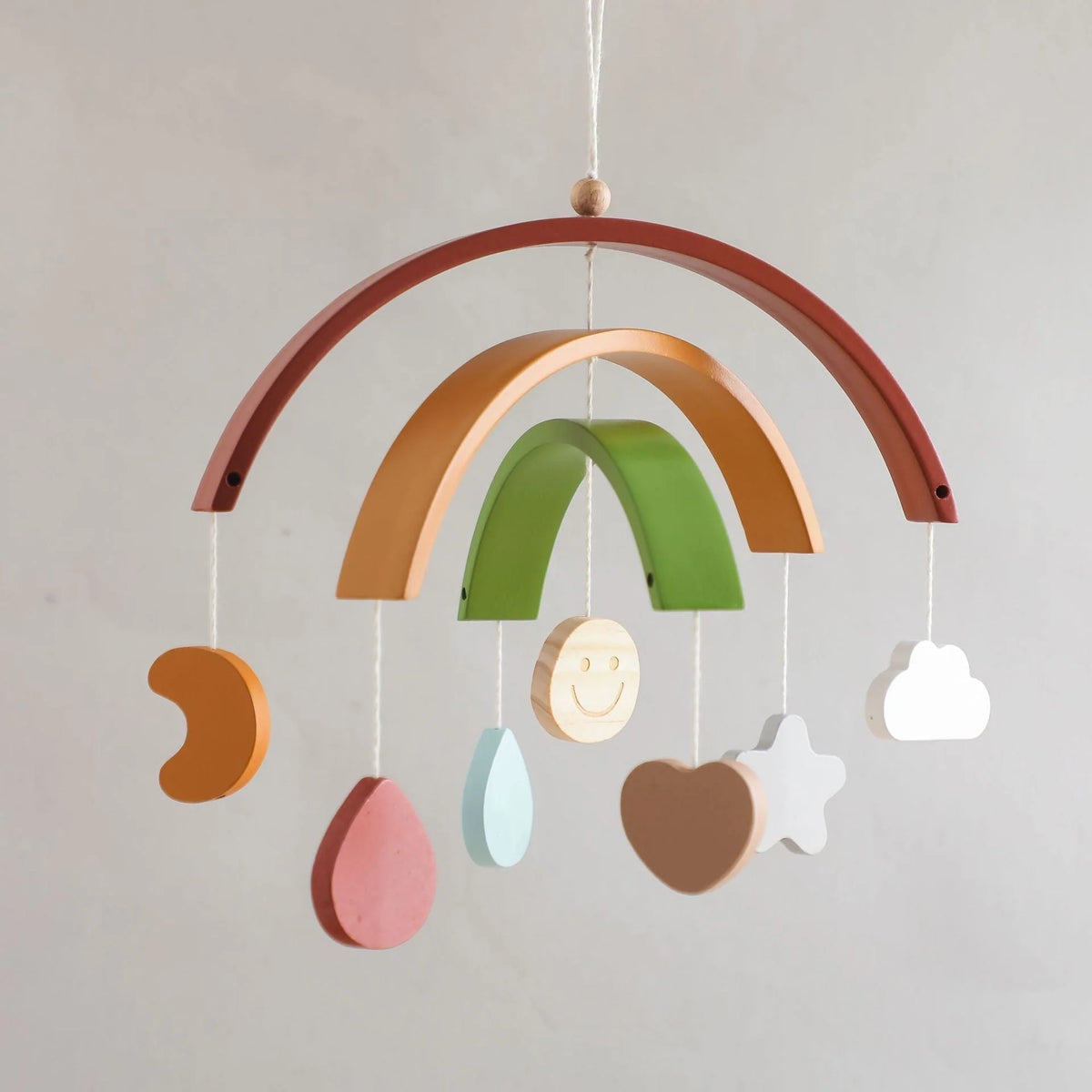 Baby Mobile | Natural Wood, Colorful Shapes & Gentle Sound