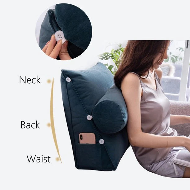 Back Wedge Pillow | Adjustable Ergonomic Support & Plush Cover