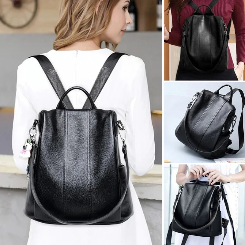 Backpack | Anti-Theft Faux Leather & Convertible Straps