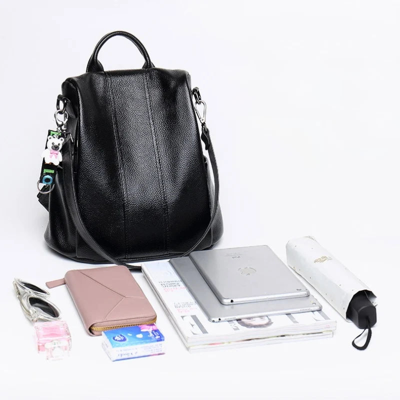 Backpack | Anti-Theft Faux Leather & Convertible Straps