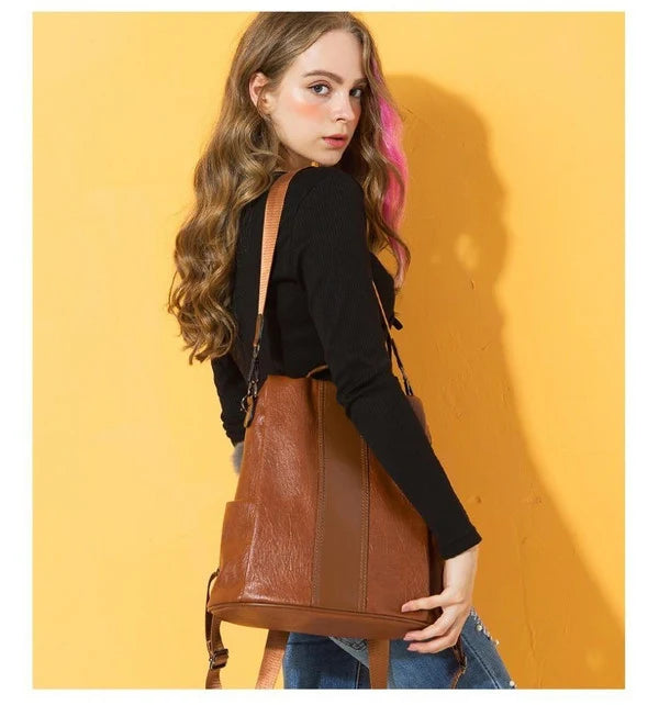 Backpack | Anti-Theft & Waterproof Synthetic Leather | 3-Way Convertible