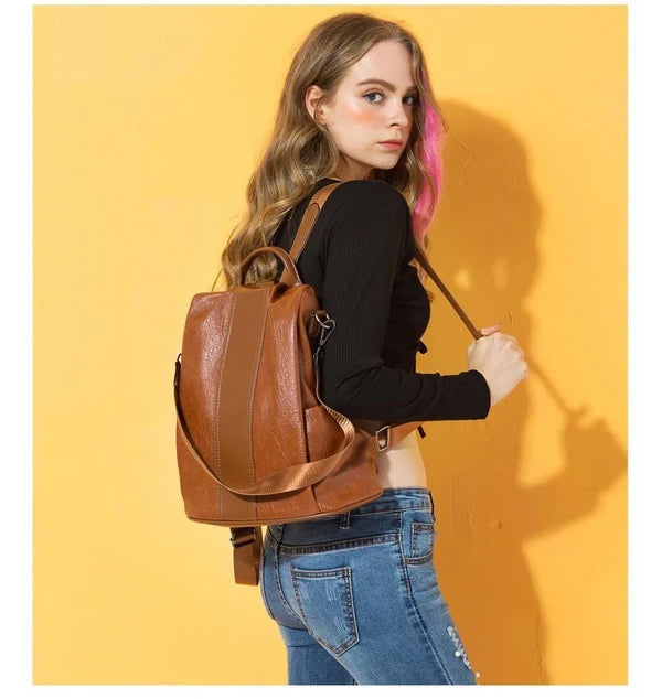 Backpack | Anti-Theft & Waterproof Synthetic Leather | 3-Way Convertible