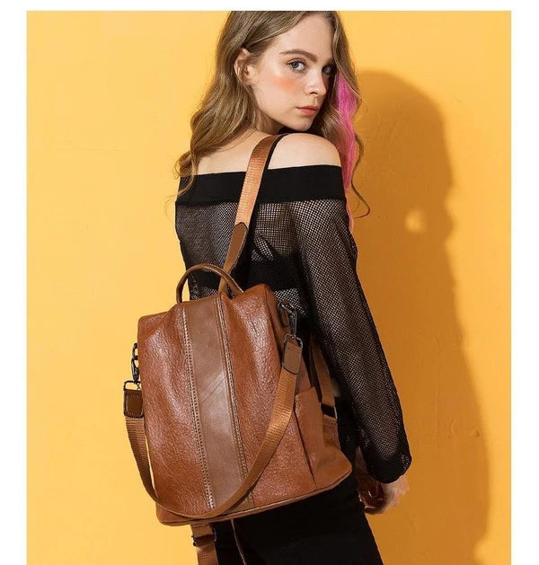 Backpack | Anti-Theft & Waterproof Synthetic Leather | 3-Way Convertible
