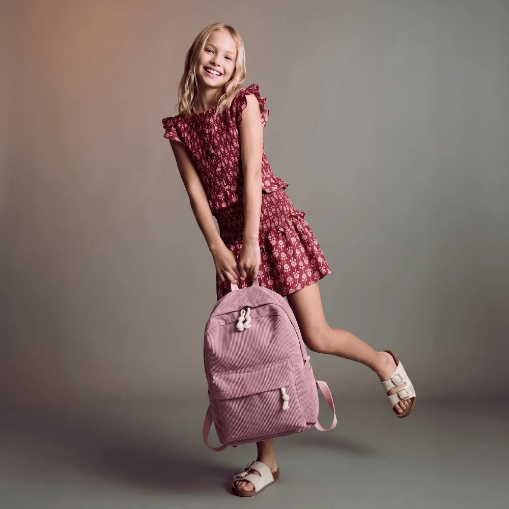 Backpack | Corduroy & Padded Laptop Compartment | Fits 14-Inch Laptop