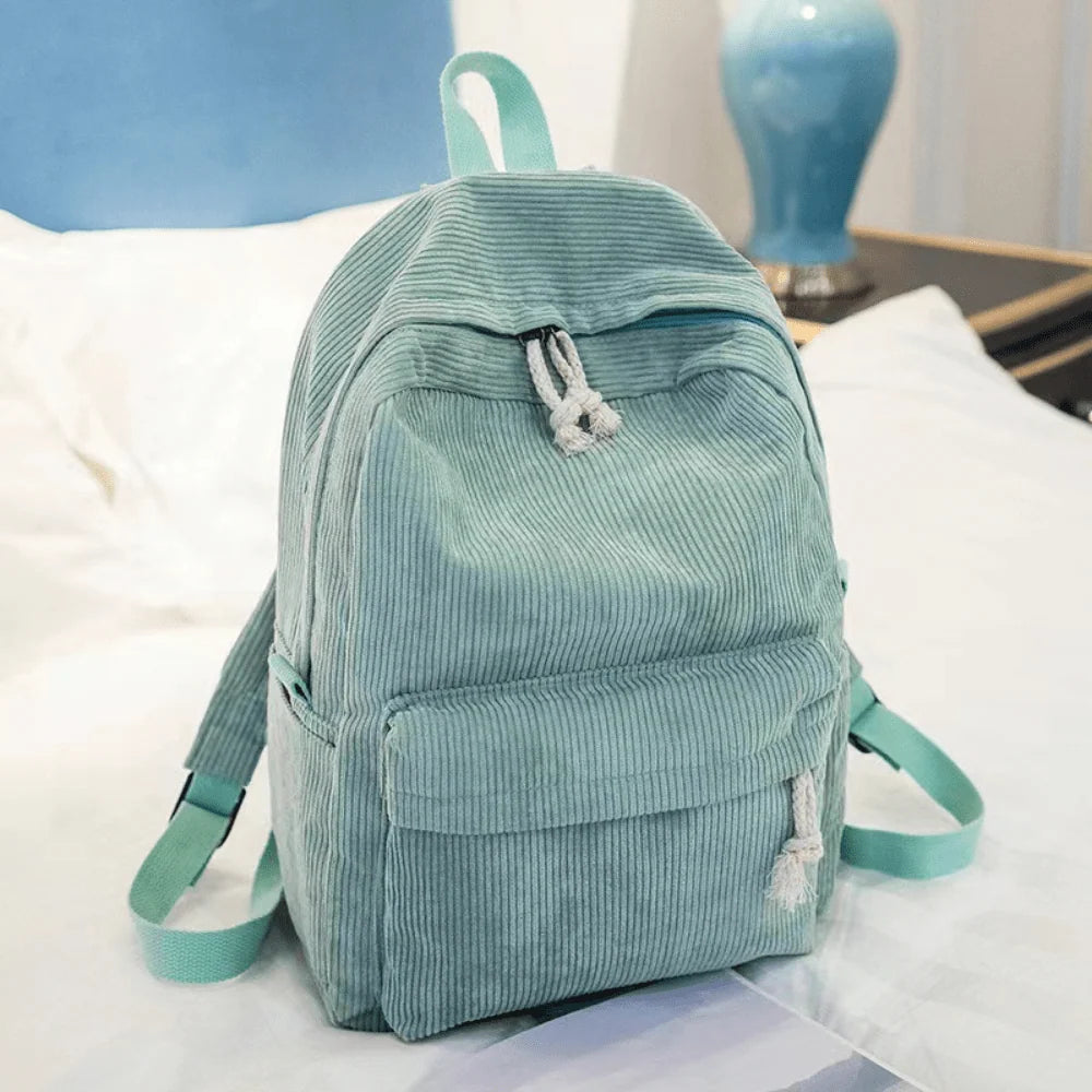 Backpack | Corduroy & Padded Laptop Compartment | Fits 14-Inch Laptop