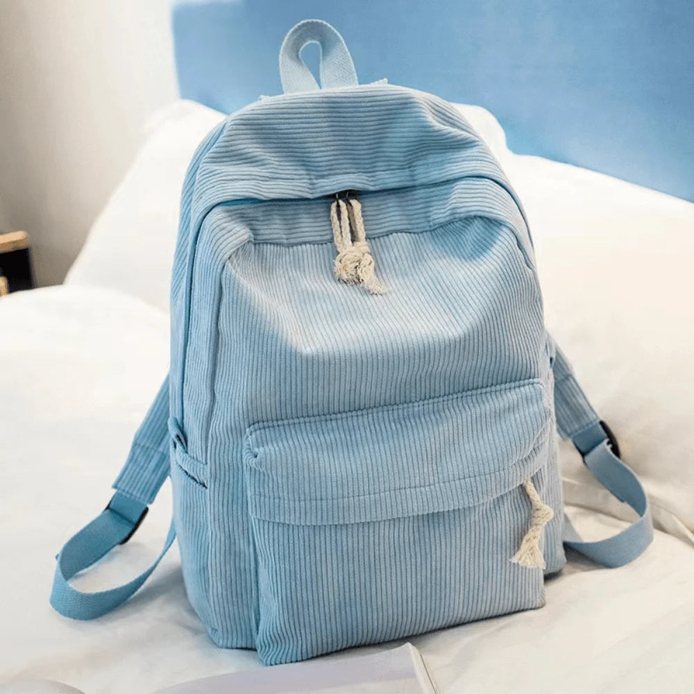 Backpack | Corduroy & Padded Laptop Compartment | Fits 14-Inch Laptop