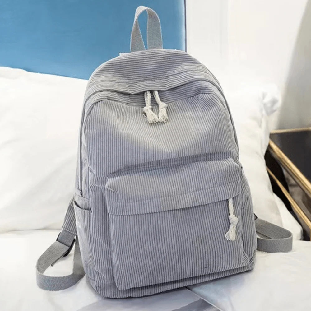 Backpack | Corduroy & Padded Laptop Compartment | Fits 14-Inch Laptop