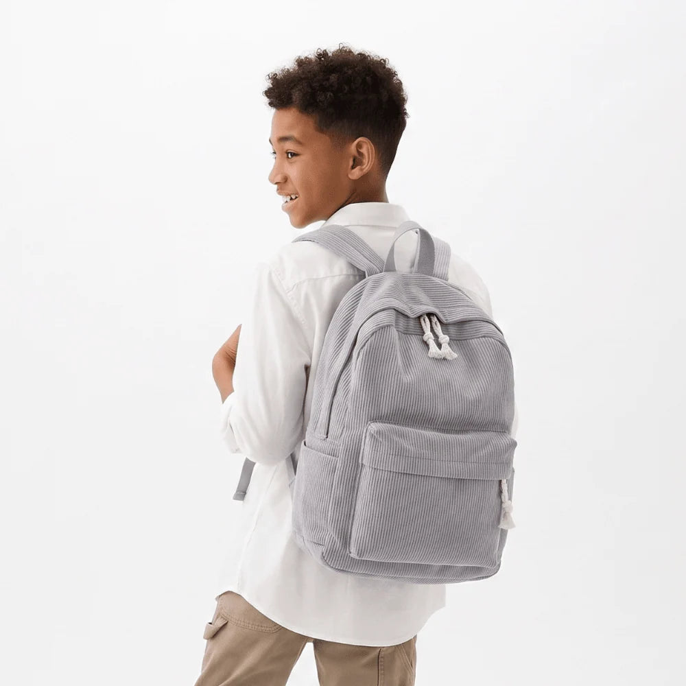 Backpack | Corduroy & Padded Laptop Compartment | Fits 14-Inch Laptop