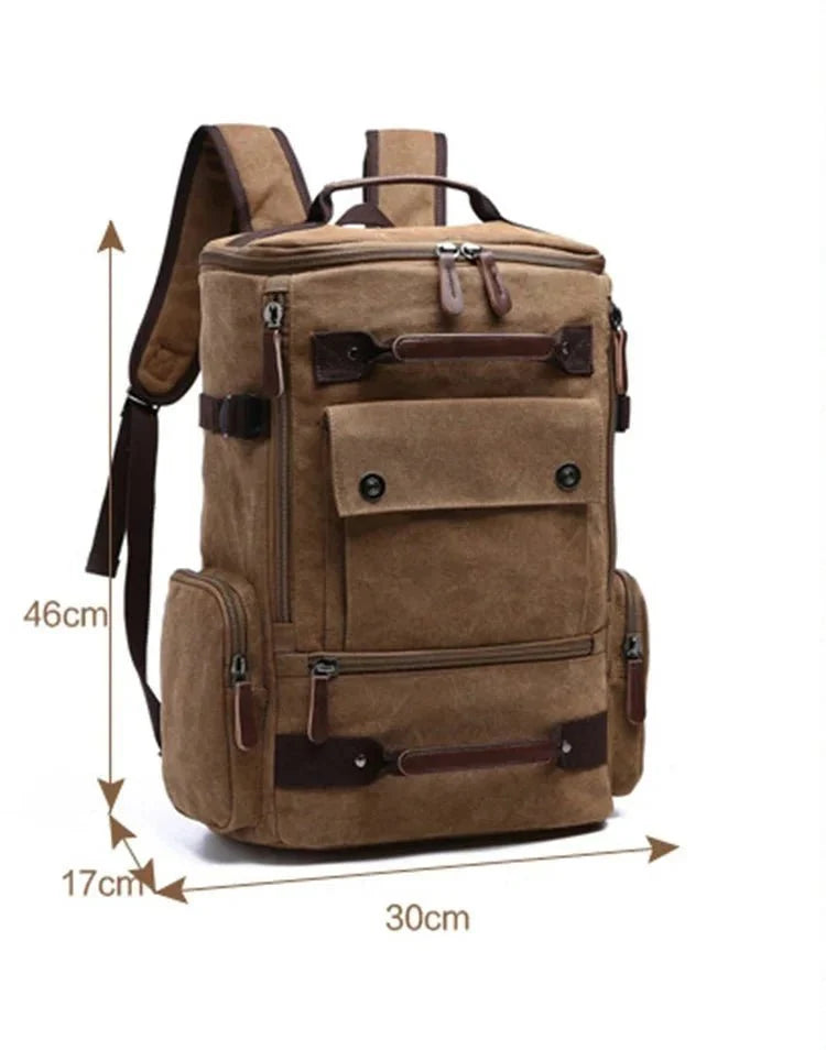 Backpack | Vintage Canvas & Ergonomic Straps | 15-Inch Laptop Compartment