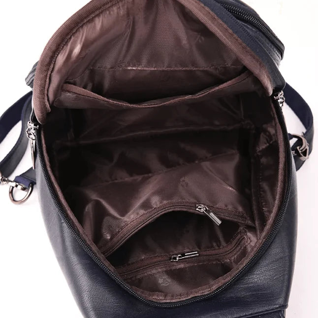 Backpack | Water-Resistant Sheepskin Leather & Anti-Theft Back Pocket