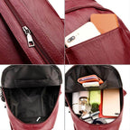 Backpack | Water-Resistant Sheepskin Leather & Anti-Theft Back Pocket