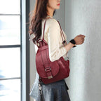 Backpack | Water-Resistant Sheepskin Leather & Anti-Theft Back Pocket