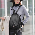 Backpack | Water-Resistant Sheepskin Leather & Anti-Theft Back Pocket