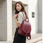 Backpack | Water-Resistant Sheepskin Leather & Anti-Theft Back Pocket