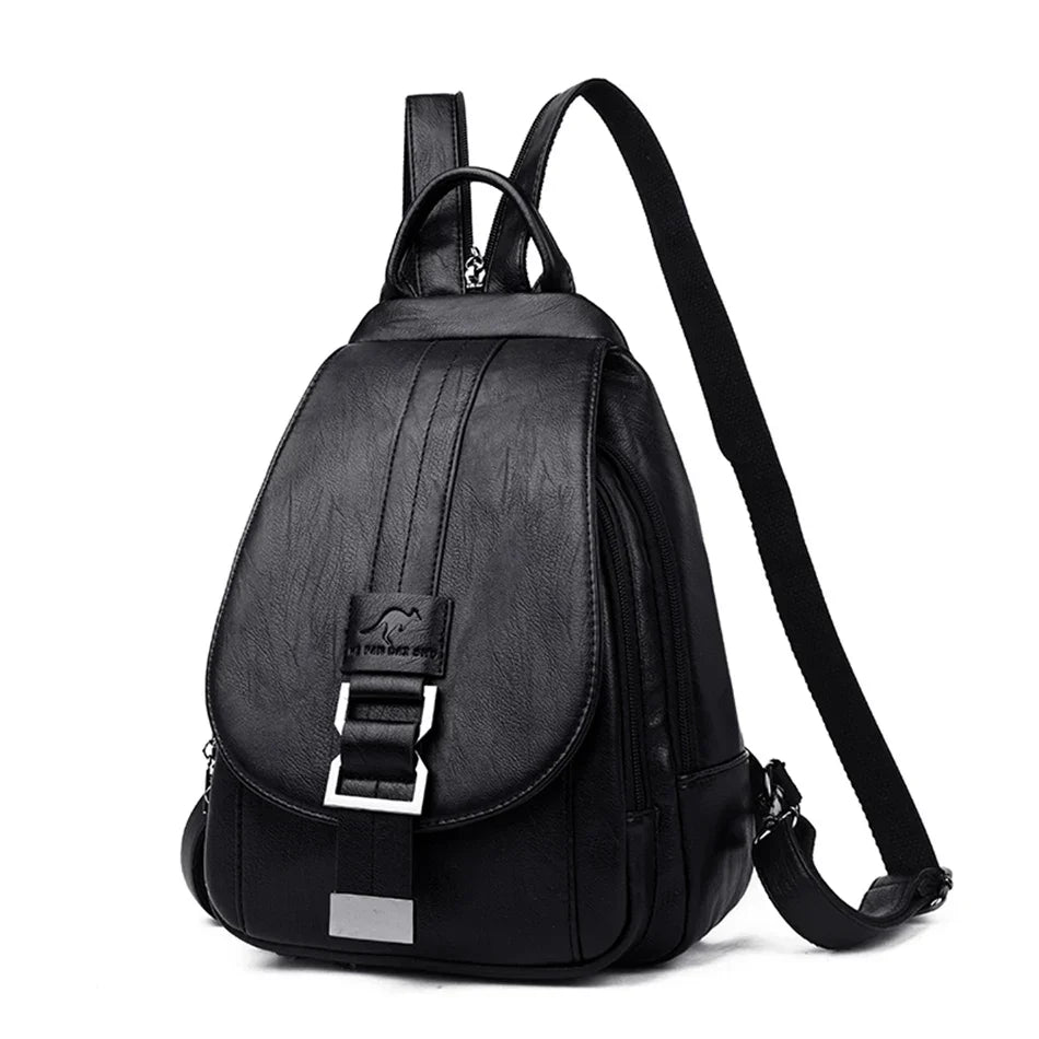 Backpack | Water-Resistant Sheepskin Leather & Anti-Theft Back Pocket