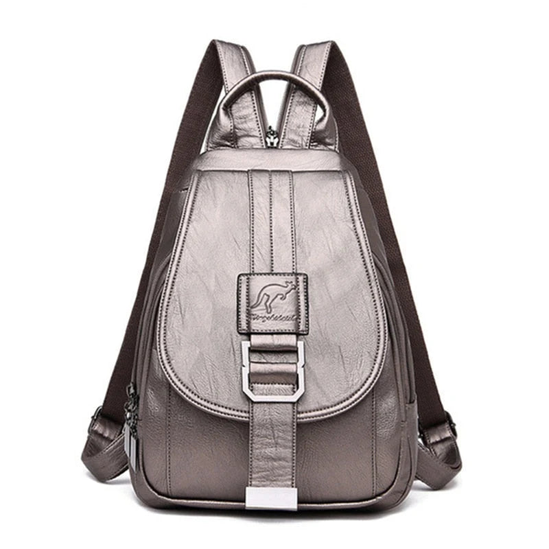 Backpack | Water-Resistant Sheepskin Leather & Anti-Theft Back Pocket